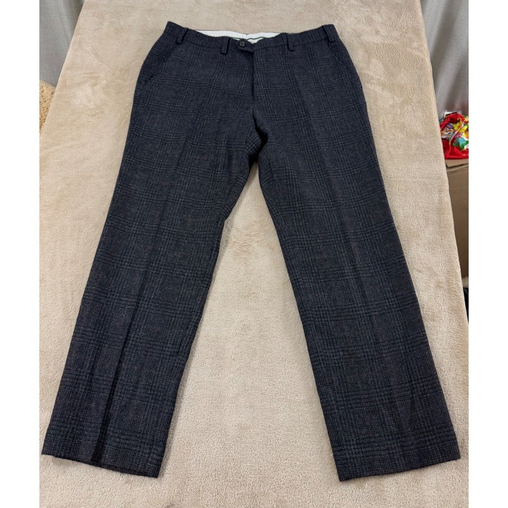 Lauren Ralph Lauren Black Label Tweed pant slim fit Men 35x30 Dark gray wool EUC